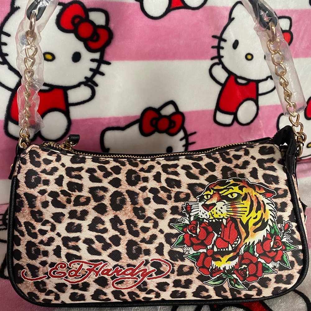 Brand New - Ed Hardy Leopard Print Shoulder bag